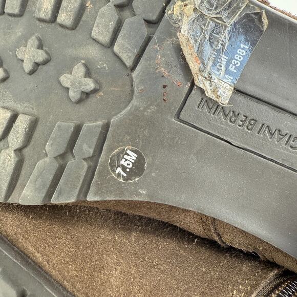 Giani Bernini Brown Suede Ankle Boots Faux Shearling Lined Size 7.5M Cozy Winter - Picture 5 of 8